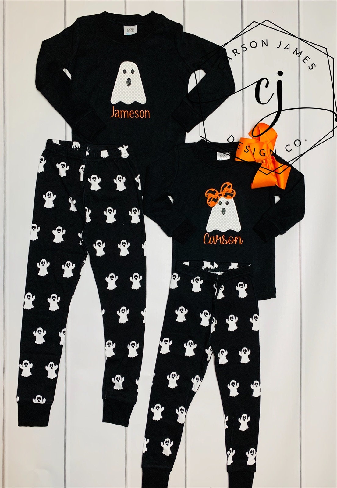 Monogram Halloween Pajamas for Toddler Baby Kids Boys and Girls