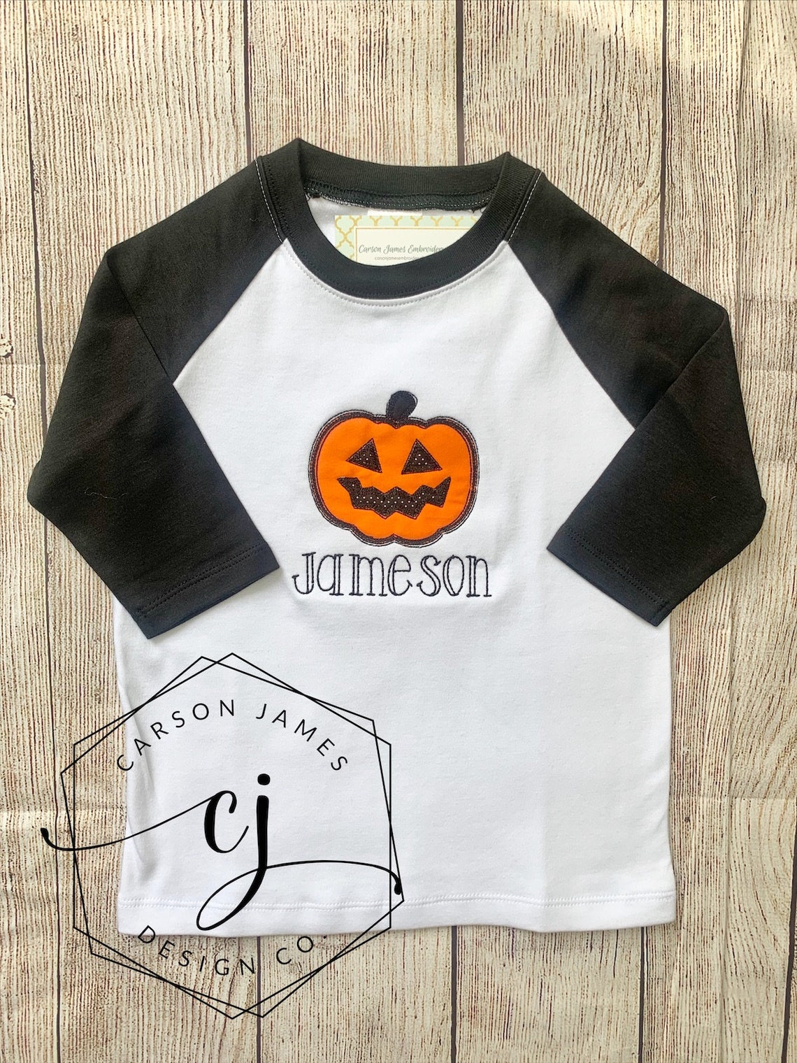 Monogram Halloween Shirt for Baby Toddler Kids Pumpkin Shirt | Etsy