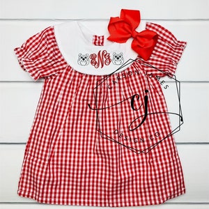 Monogram football dress for baby toddler girls bulldogs