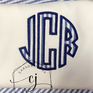 Monogram Seersucker Outfit for Baby Toddler Kids Brother Sister ...