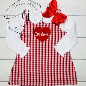 Vestido monograma del Día de San Valentín para bebés, niños pequeños, niñas, traje de regalo del Día de San Valentín