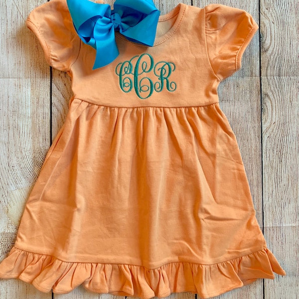 Girls Monogram Dress Etsy