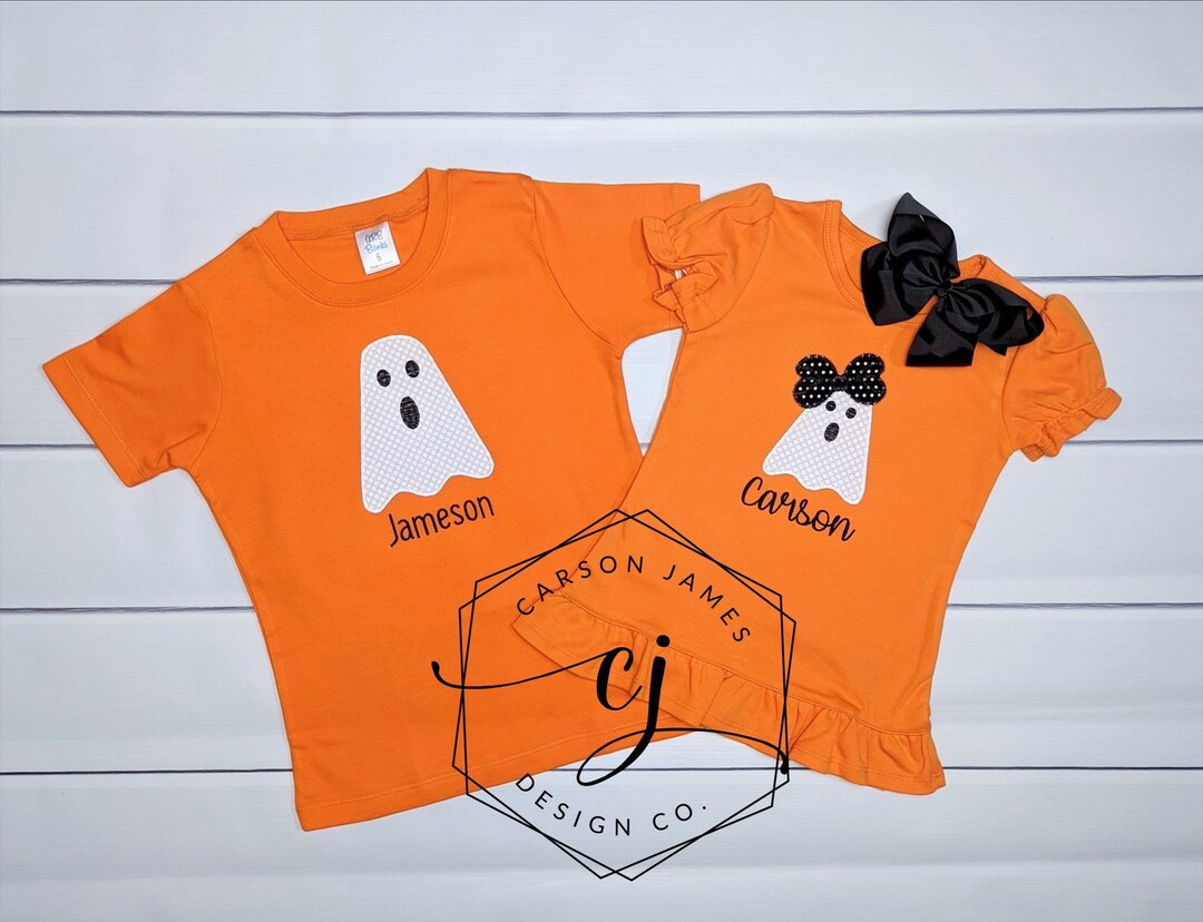 Monogram Halloween Shirt for Baby Toddler Kids Pumpkin Shirt - Etsy