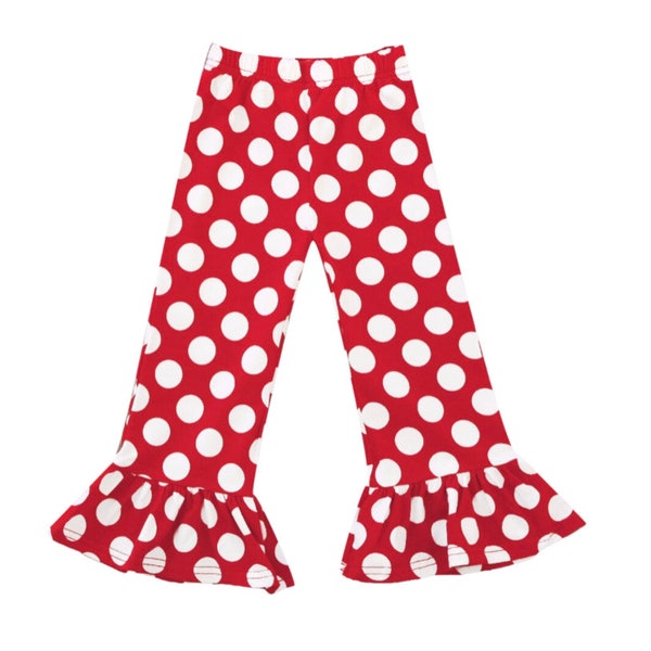 Red Polka dot ruffle pants