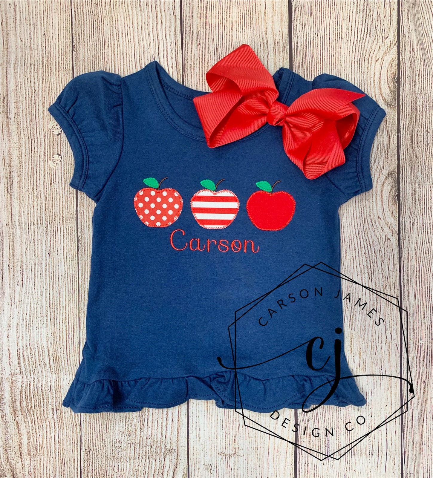 Monogram Back to School Shirt Outfit Apple Shirt Apple Picking Etsy