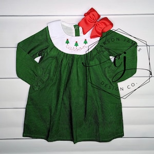 Monogramm Weihnachtskleid für Baby Kleinkind Kinder Mädchen klassisches Weihnachtskleid Nikolauskleid Bischof Kleid