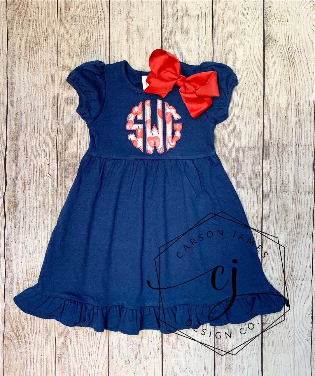 Monogram Back To School Dress Apple Dress For Baby Toddler Etsy