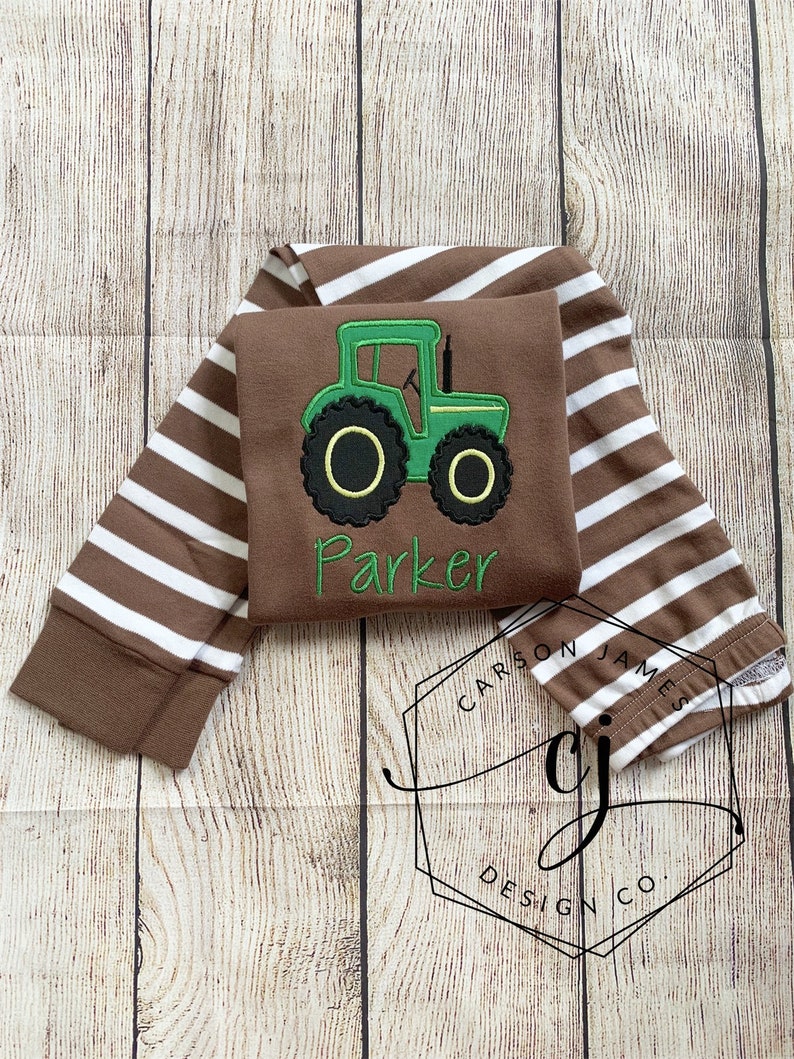 Monogram Tractor Pajamas for Baby Toddler Kids Boys Tractor Etsy