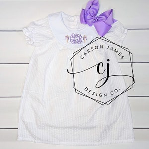Monogram Easter Dress Bishop Style Gingham Dress for Baby Toddler Kids embroidered Easter Gift for Brother Sister Sibling Matching