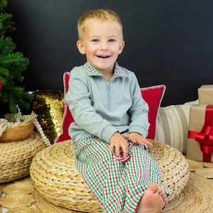 Red and green plaid Boy Pants