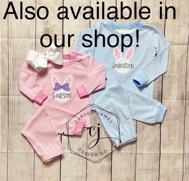 Monogram Easter Pajamas for Baby Toddler Girls Boys Sibling Matching Brother Sister Easter Bunny Easter basket Easter gift