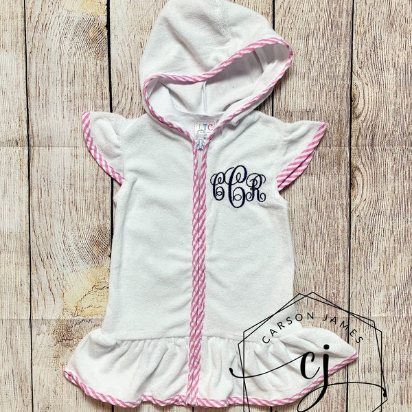 Monogram Swim Coverup for Baby Toddler Kids Girls