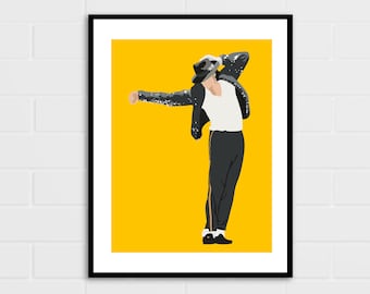 Michael Jackson King of Pop Moonwalk 3D Poster Wall Art Decor Framed Print