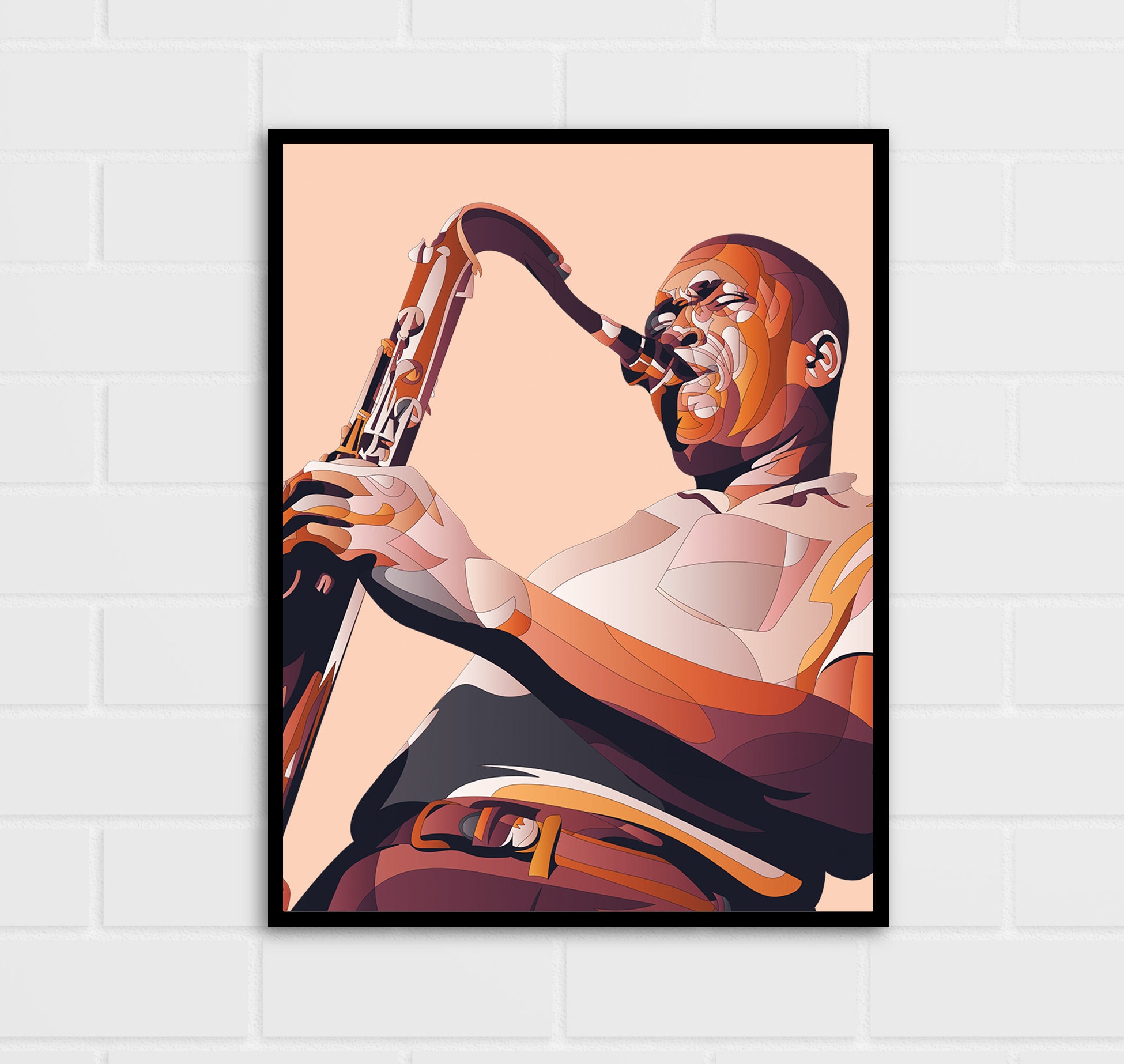 John Coltrane Poster Wall Art Portrait Print Jazz Etsy
