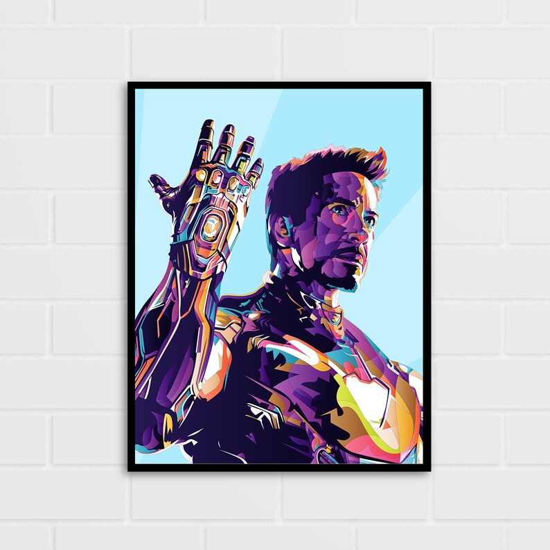 Iron Man Poster Wall Decor Marvel Avengers Digital Etsy