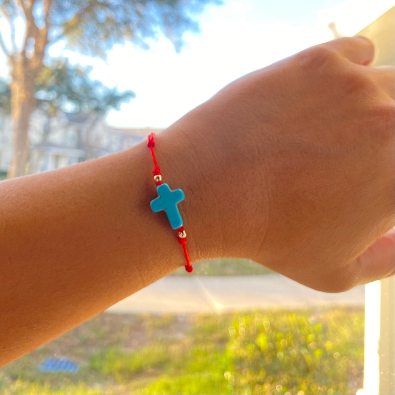 Cross Red String Bracelet Red String Protection Bracelet Red Etsy