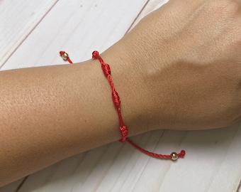 7 knopen armband, beschermingsarmband, rode armband, Kabbalah-armband, geluksjuwelen, verstelbare armband, rode koordarmband