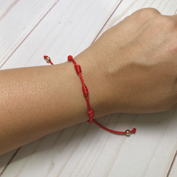 7 Knots Bracelet, protection bracelet, red bracelet, Kabbalah bracelet, lucky jewelry, adjustable bracelet, red string bracelet