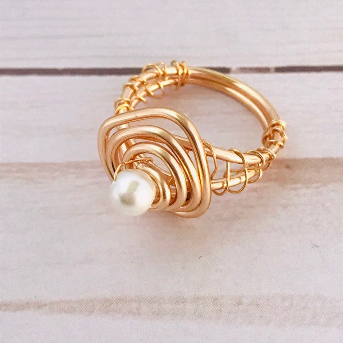 Anillo envuelto de alambre de oro anillo de alambre de oro