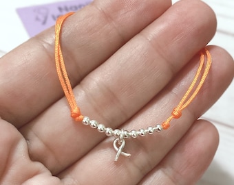 Leukemia Awareness Bracelet, orange string bracelet, multiple sclerosis, hope strings, kidney cancer ribbon, cancer, MS awareness bracelet,