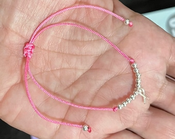 Braccialetto Per La Consapevolezza Del Cancro Al Seno - Nastro Rosa, Acciaio Inossidabile, Regalo Solidale - Foto 4
