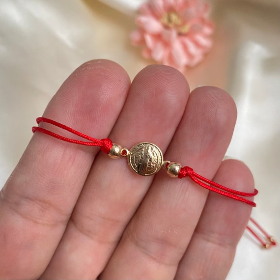 vacunación caja de cartón Asimilación Pulsera San Benito pulsera de hilo rojo pulsera de San - Etsy España