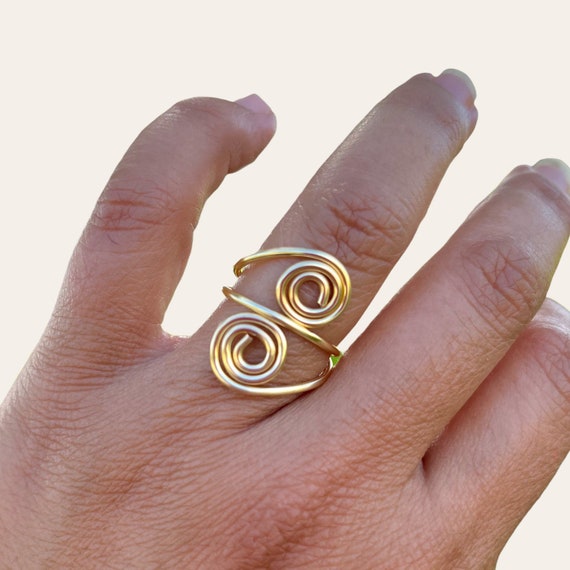 Gold Wire Wrapped Ring, Special Gift for Her, Gold Wire Ring