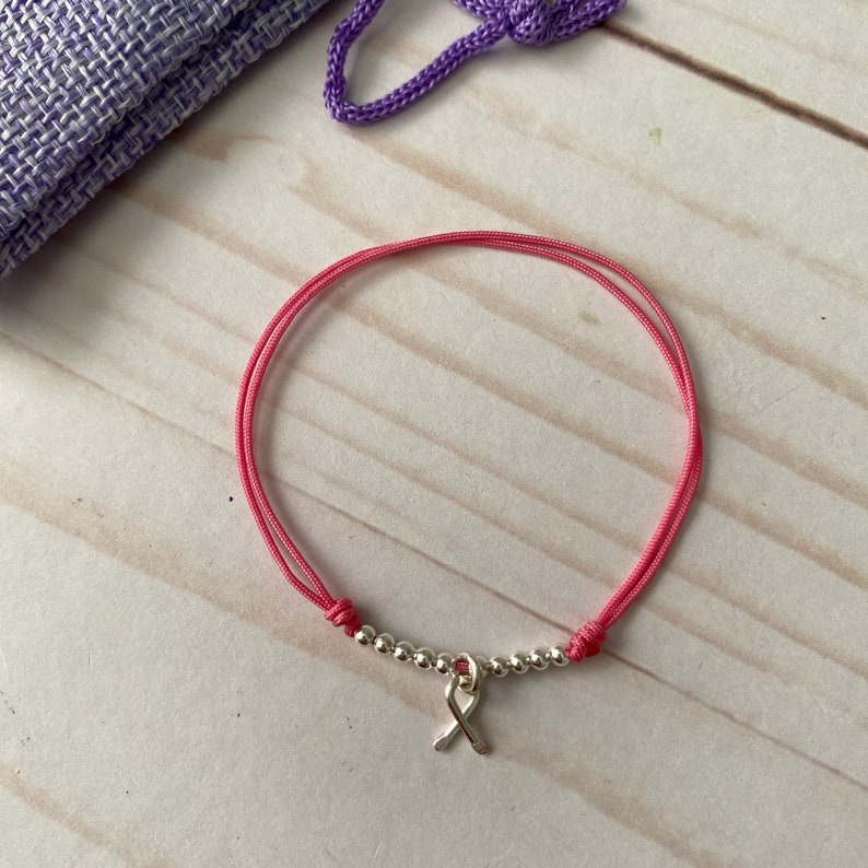 Breast Cancer Awareness Bracelet Pink String Bracelet Pink Etsy
