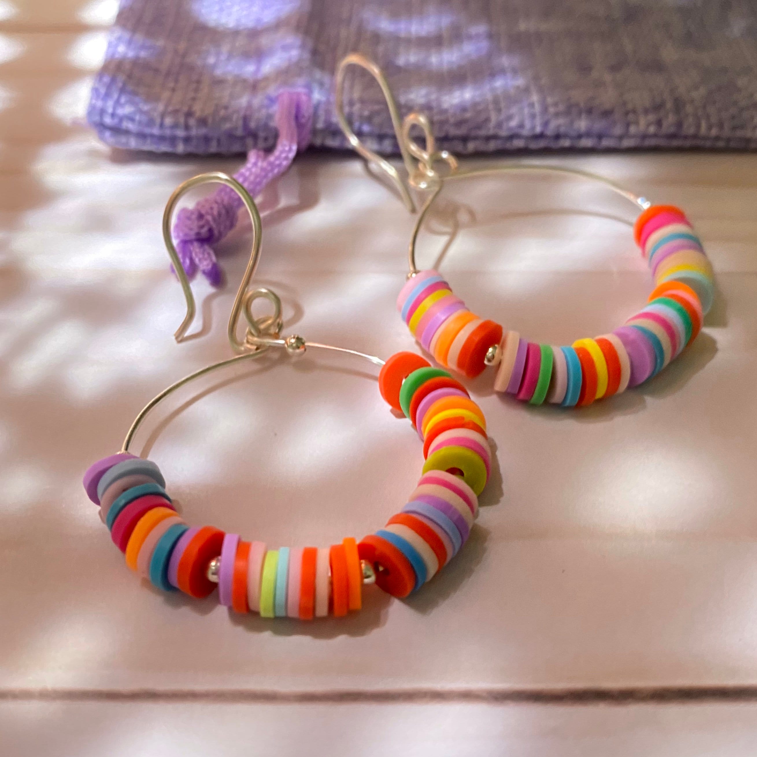 Polymer Clay Beads Hoops Heishi Beads Hoops Acrylic Beads Etsy