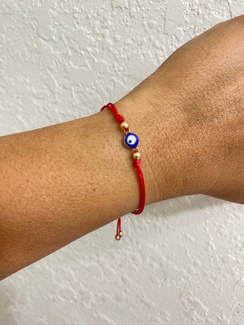 Evil Eye Charm Bracelet, red string protection bracelet, red string bracelet, good luck bracelet, string bracelet, gift for her image 9