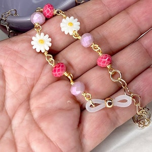Gänseblümchen Brillenkette, Blumen Brillenhalter, Sonnenbrillen Zubehör, Sonnenbrillen Halter, Brillen Schmuck, Gänseblümchen Kette