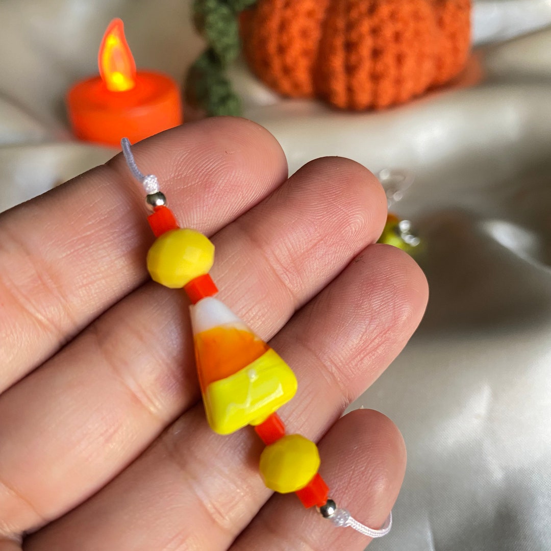 Candy Corn Bracelet, Halloween Bracelet, Autumn Colors Bracelet, Girls Bracelet, String Bracelet