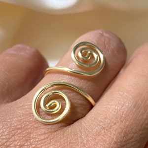 Gold Wire Wrapped Ring, gold wire ring, wire spiral ring, gold plated ring, rings for women, gifts for her, gold tone wire ring
