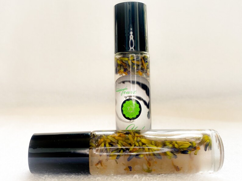 Heart Chakra Crystal Infused Coconut Oil, Jasmine Essential Oil and