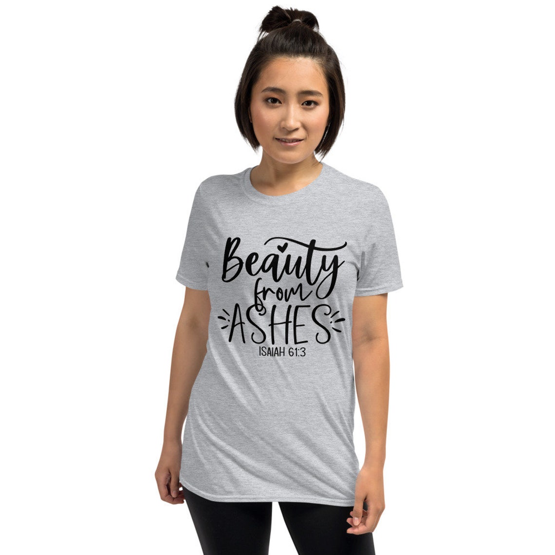 Beauty From Ashes V Neck Graphic Tee main image 1