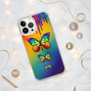 Przezroczyste etui motyle na iPhone'a, etui na telefon parodia mema kota, inspirująca osłona natury na iPhone'a 16 Pro Max, 15 Plus, 14, 13, 12, 11
