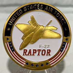 US Air Force F-22 Raptor Commemorative Challenge Coin Great Gift / Air Force Veteran.
