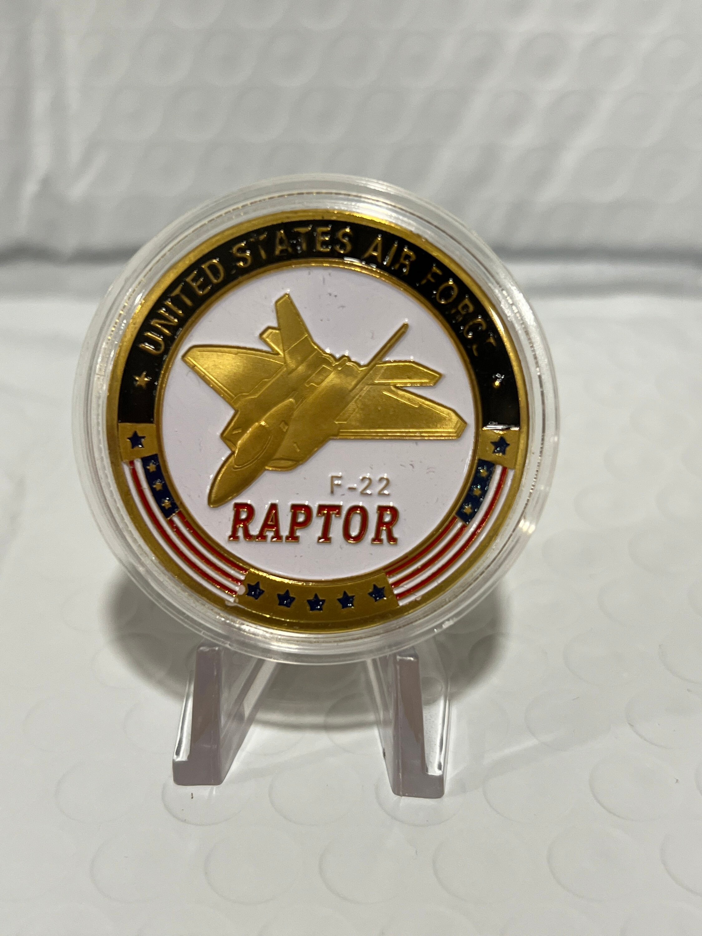 アメリカ空軍 F-22 ラプター チャレンジコイン 退役軍人ギフト (40 mm