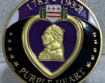 US Military Purple Heart Challenge Coin, Veteran Gift