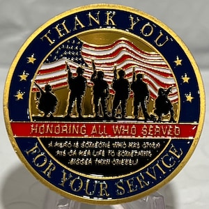 Thank you Veteran US Military Grateful Nation Coin *** Great Veteran Gift***