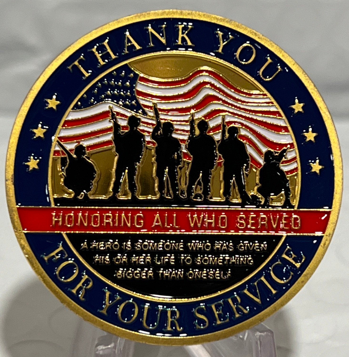 US Military Eagle Challenge Coin "THANK YOU" ARMY-NAVY- AIR FORCE USCG
