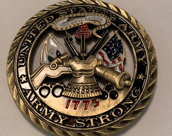 Army Strong Challenge Münze. Tolles Geschenk für einen Armeeveteranen oder aktiven Militär