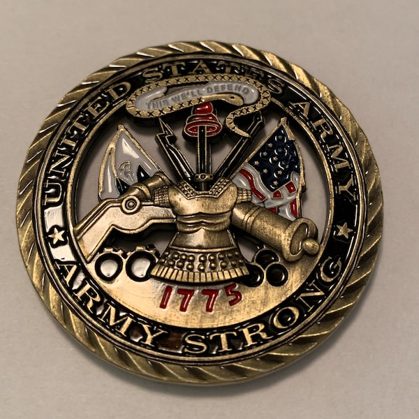 Army Strong Challenge Coin. *** Great Gift for a Army Veteran or Active Military ***