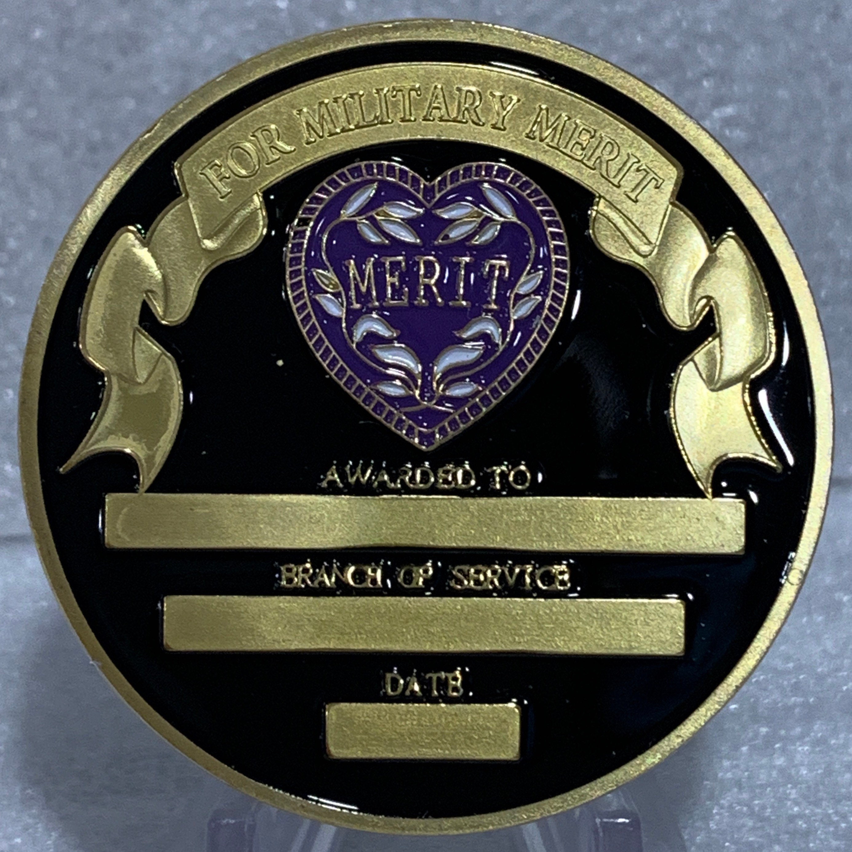 1782-1932 Engravable Purple Heart Military Merit Medallion challenge coin