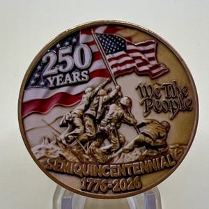 US Marine Semper Fi Commemorative Coin with image of Iwo Jima 250 years Honor Courage Commitment