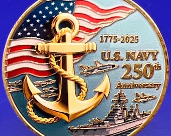 Moneda conmemorativa del 250.º aniversario de la Armada de los EE. UU., regalo militar