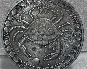 Constellation Zodiac Astrology Cancer Silver Plated pewter color Commemorative Coin