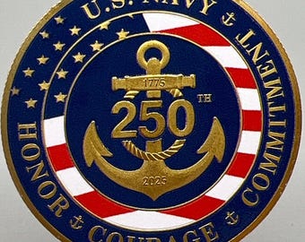 U.S. Navy 250th Anniversary Challenge Coin - Etsy