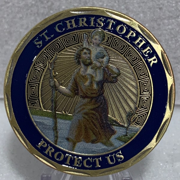 Gold Plated St. Christopher Coin, Patron Saint of Travelers