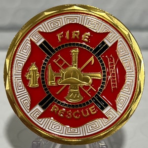 Firefighter and Rescue Challenge Coin Respect The Thin Red Line
